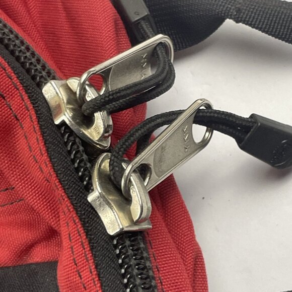 Vintage The North Face Backpack Hike Travel School Padded Waist Chest Clip Red - Picture 12 of 14